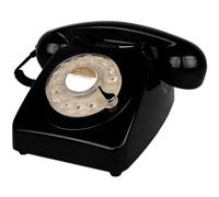 PETSOLA Telefono Vintage Rotary Telefono Fisso d'Epoca con Quadrante Rotante E Campanello in Metallo Design Classico Adatto per Scrivania Ufficio Studio Arredamento, Nero