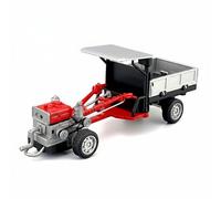 PETSOLA Trattore a Mano in Miniatura Metallo Resistente Modello in Lega di Trattore Agricolo Luci e Musica Figurina Veicolo da Fattoria per Bambini, Regalo, Rosso