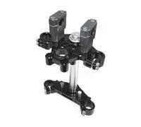 PETSOLA Tripla Piastra Sterzo Alluminio 6061 con Stelo per Serie Kit Piastra Superiore Inferiore E Bulloni Struttura Rigida a Doppia Morsa Adatta per Montaggi, Nero