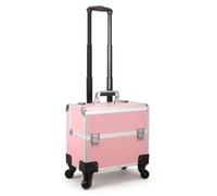 PETSOLA Trolley Make Up Stabile Valigia con Serrature Elegante Beauty Case da per Estetiste, Rosa, Color to 3
