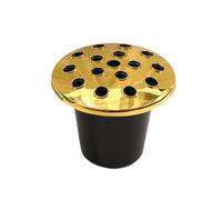 PETSOLA Vaso Funerario, Vaso Decorativo per Fiori Da Cimitero con Fori, Realizzato in PP Resistente Agli Agenti Atmosferici, Vaso Commemorativo Adatto, Schiuma Oro Nero