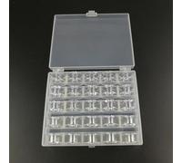 PETSTIBLE 25 bobine da cucito in metallo con scatola trasparente, riutilizzabili, organizzate per macchine da ricamo e da cucire domestiche