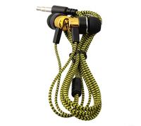 PETSTIBLE Auricolari in-ear cablati da 3,5 mm per corsa sportiva (oro) | Jack da 3,5 mm, profondo per potenziamento dei bassi, guarnizione in-ear, isolamento acustico, cavo anti-groviglio da 1,2 m