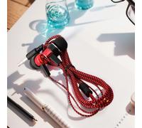 PETSTIBLE Auricolari in-ear cablati da 3,5 mm per corsa sportiva (rosso) | Jack da 3,5 mm, profondo per potenziamento dei bassi, guarnizione in-ear, isolamento acustico, cavo anti-groviglio da 1,2 m