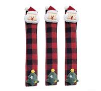 PETSTIBLE Coperture natalizie per maniglie del frigorifero, in tessuto non tessuto, con Babbo Natale 3D festivo, per frigorifero, forno a microonde (F)