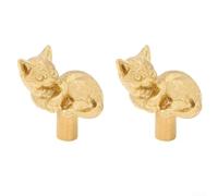 PETSTIBLE Maniglie in ottone a forma di gatto, maniglia per porta in ottone, 2 pezzi, accessori decorativi per mobili per camera da letto dei bambini (A)