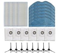 PETSTIBLE Parti di ricambio per 360 & Botslab S8 Plus, kit di spazzole laterali con panno per la polvere, 4 filtri, 6 panni, 6 sacchetti e 8 spazzole