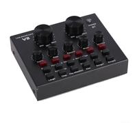 PETSTIBLE Schéma audio V8 BM800 Ensemble de microphones à condensateur Microphone d'entrée de gamme Ensemble de karaoké Mélangeur audio professionnel Console portable (Schéma audio mono V8)