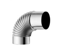 PETSTIBLE Tubo a gomito da 80 mm in acciaio 90 gradi gomito camino Liner curva 90 ° multi canna fumaria stufa tubo