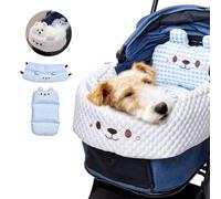 PETTENA Copertura per passeggino per animali domestici, cuscino rimovibile e lavabile, cuscino e fodera per cani e gatti, blu
