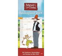 Pettersson e Findus Family Planner 2024 Calendario familiare con il popolare libro di immagini Duo. Pratico calendario da parete con 5 colonne. Planner da parete illustrato con cura per famiglie.