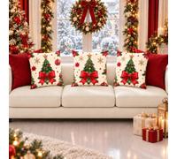 PETTI Artigiani Italiani 2 Copricuscini Natalizi Jingle 80x80 cm | Microfibra anallergica, stampa digitale, set da 2, Made in Italy