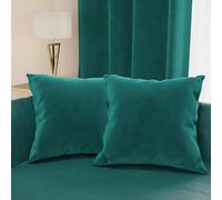 PETTI Artigiani Italiani - 2 Cuscini Divano in Velluto con Imbottitura, Copricuscini Camera da Letto, Cuscini Arredo in Velluto con Federa a Sacco, Ottanio 2 Pezzi - 60x60 cm