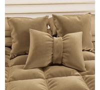 PETTI Artigiani Italiani - 2 Cuscini Divano in Velluto con Imbottitura, Copricuscini Camera da Letto, Cuscini Arredo con Cerniera Invisibile, Cuscini Velluto Tortora 2 Pezzi - 50x50 cm