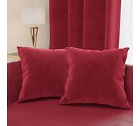 PETTI Artigiani Italiani - 2 Cuscini Divano in Velluto con Imbottitura, Copricuscini Camera da Letto, Cuscini Arredo in Velluto con Cerniera Invisibile, Bordeaux 2 Pezzi - 45x45 cm