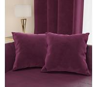 PETTI Artigiani Italiani - 2 Cuscini Divano in Velluto con Imbottitura, Copricuscini Camera da Letto, Cuscini Arredo in Velluto con Cerniera Invisibile, Prugna 2 Pezzi - 45x45 cm