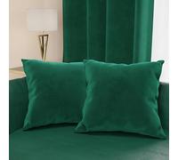 PETTI Artigiani Italiani - 2 Cuscini Divano in Velluto con Imbottitura, Copricuscini Camera da Letto, Cuscini Arredo in Velluto con Cerniera Invisibile, Smeraldo 2 Pezzi - 45x45 cm