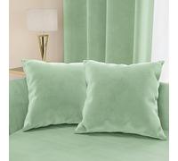 PETTI Artigiani Italiani - 2 Cuscini Divano in Velluto con Imbottitura, Copricuscini Camera da Letto, Cuscini Arredo in Velluto con Cerniera Invisibile, Salvia 2 Pezzi - 45x45 cm