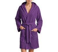 PETTI Artigiani Italiani Accappatoio Microfibra Uomo e Donna con Cappuccio, Tasche e Cintura, Unisex Asciugatura Rapida per Palestra, Piscina, Mare e Spa, Viola, L