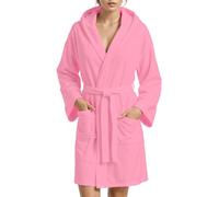 PETTI Artigiani Italiani Accappatoio Microfibra Uomo e Donna con Cappuccio, Tasche e Cintura, Unisex Asciugatura Rapida per Palestra, Piscina, Mare e Spa, Rosa, M