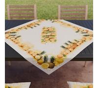 PETTI Artigiani Italiani - Accessori Tessili da Cucina, Centrotavola Moderno 90x90 cm in Microfibra, Tovaglia Centro Tavola Elegante in Stampa Digitale Limoni e Ananas, 100% Made in Italy