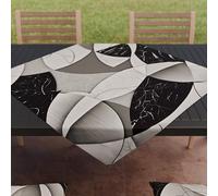 PETTI Artigiani Italiani - Accessori Tessili da Cucina, Centrotavola Moderno 90x90 cm in Microfibra, Tovaglia Centro Tavola Elegante in Stampa Digitale Cerchio Nero Argento