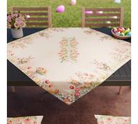 PETTI Artigiani Italiani - Accessori Tessili da Cucina, Centrotavola Pasqua Moderno 90x90 cm in Microfibra, Tovaglia Centro Tavola Elegante in Stampa Digitale Tulipani, 100% Made in Italy