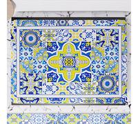 PETTI Artigiani Italiani - Accessori Tessili da Cucina, Copri Fornelli 46x70 cm in Microfibra, Coprifornello Elegante per Gas e Induzione, in Stampa Digitale Vietri Blu, 100% Made in Italy