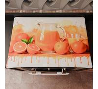 PETTI Artigiani Italiani - Accessori Tessili da Cucina, Copri Fornelli 46x70 cm in Microfibra, Coprifornello Elegante per Gas e Induzione, in Stampa Digitale Arance, 100% Made in Italy