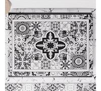 PETTI Artigiani Italiani - Accessori Tessili da Cucina, Copri Fornelli 46x70 cm in Microfibra, Coprifornello Elegante per Gas e Induzione, in Stampa Digitale Vietri Nero, 100% Made in Italy