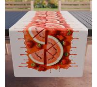 PETTI Artigiani Italiani - Accessori Tessili da Cucina, Runner da Tavolo Elegante 40x140 cm in Microfibra, Tovaglia Tavola in Stampa Digitale Angurie, 100% Made in Italy