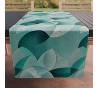 PETTI Artigiani Italiani - Accessori Tessili da Cucina, Runner da Tavolo Elegante 40x140 cm in Microfibra, Tovaglia Tavola in Stampa Digitale Cerchio Ottanio