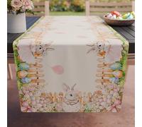 PETTI Artigiani Italiani - Accessori Tessili da Cucina, Runner da Tavolo Elegante di Pasqua 40x140 cm in Microfibra, Tovaglia Tavola in Stampa Digitale, 26 34, 100% Made in Italy