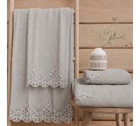 PETTI Artigiani Italiani - Asciugamani Bagno in 100% Spugna di Cotone, Set Asciugamani 1+1, 2 Pezzi 1 Asciugamano Viso e 1 Asciugamano Mani, Grigio Chiaro