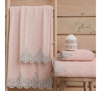 PETTI Artigiani Italiani - Asciugamani Bagno in 100% Spugna di Cotone, Set Asciugamani 1+1, 2 Pezzi 1 Asciugamano Viso e 1 Asciugamano Mani, Rosa