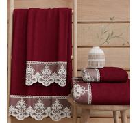 PETTI Artigiani Italiani - Asciugamani Bagno in 100% Spugna di Cotone, Set Asciugamani 1+1, 2 Pezzi 1 Asciugamano Viso e 1 Asciugamano Mani, Bordeaux