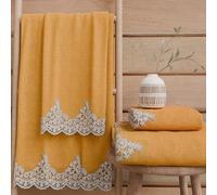 PETTI Artigiani Italiani - Asciugamani Bagno in 100% Spugna di Cotone, Set Asciugamani 1+1, 2 Pezzi 1 Asciugamano Viso e 1 Asciugamano Mani, Arancione