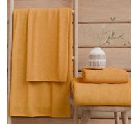 PETTI Artigiani Italiani - Asciugamani Bagno in 100% Spugna di Cotone, Set Asciugamani 1+1, 2 Pezzi 1 Asciugamano Viso e 1 Asciugamano Mani, Asciugamani Arancione