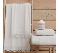 PETTI Artigiani Italiani - Asciugamani Bagno in 100% Spugna di Cotone, Set Asciugamani 1+1, 2 Pezzi 1 Asciugamano Viso e 1 Asciugamano Mani, Bianco