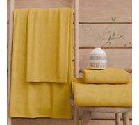 PETTI Artigiani Italiani - Asciugamani Bagno in 100% Spugna di Cotone, Set Asciugamani 2+2, 4 Pezzi 2 Asciugamani Viso e 2 Asciugamani Mani, Asciugamani Giallo