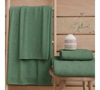 PETTI Artigiani Italiani - Asciugamani Bagno in 100% Spugna di Cotone, Set Asciugamani 2+2, 4 Pezzi 2 Asciugamani Viso e 2 Asciugamani Mani, Asciugamani Verde Salvia