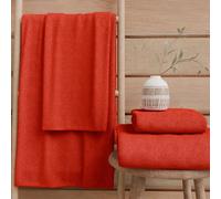 PETTI Artigiani Italiani - Asciugamani Bagno in 100% Spugna di Cotone, Set Asciugamani 3+3, 6 Pezzi 3 Asciugamani Viso e 3 Asciugamani Mani, Asciugamani Rosso