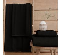 PETTI Artigiani Italiani - Asciugamani Bagno in 100% Spugna di Cotone, Set Asciugamani 3+3, 6 Pezzi 3 Asciugamani Viso e 3 Asciugamani Mani, Asciugamani Nero