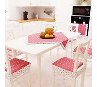 PETTI Artigiani Italiani - Centrotavola, Centrotavola Moderno, Centrotavola Cucina e Soggiorno, 1pz Centrotavola in Cotone 90x90 cm Cuoricini Rosso 100% Made in Italy