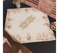 PETTI Artigiani Italiani - Centrotavola di Pasqua 90x90 cm in Microfibra Antimacchia, Elegante e Lavabile, Centro Tavola Pasquale, Decorazione Raffinata, 100% Made in Italy