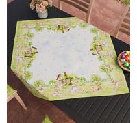 PETTI Artigiani Italiani - Centrotavola di Pasqua 90x90 cm in Microfibra Antimacchia, Elegante e Lavabile, Centro Tavola Pasquale, Decorazione Raffinata, 100% Made in Italy