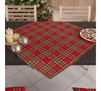 PETTI Artigiani Italiani - Centrotavola Natalizio, Centrotavola da Tavolo Cucina Natalizio, Runner Centrotavola 90x90 cm, Centrotavola Tartan, 100% Made in Italy