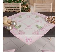 PETTI Artigiani Italiani – Centrotavola Natalizio Gnomo Rosa – Runner 90x90 cm, 100% Made in Italy