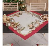PETTI Artigiani Italiani - Centrotavola Natalizio, Centrotavola da Tavolo Cucina Natalizio, Runner Centrotavola 90x90 cm, Centrotavola Vintage Xmas, 100% Made in Italy