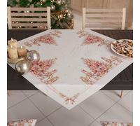 PETTI Artigiani Italiani - Centrotavola Natalizio, Centrotavola da Tavolo Cucina Natalizio, Runner Centrotavola 90x90 cm, Centrotavola Schiaccianoci Rosa, 100% Made in Italy